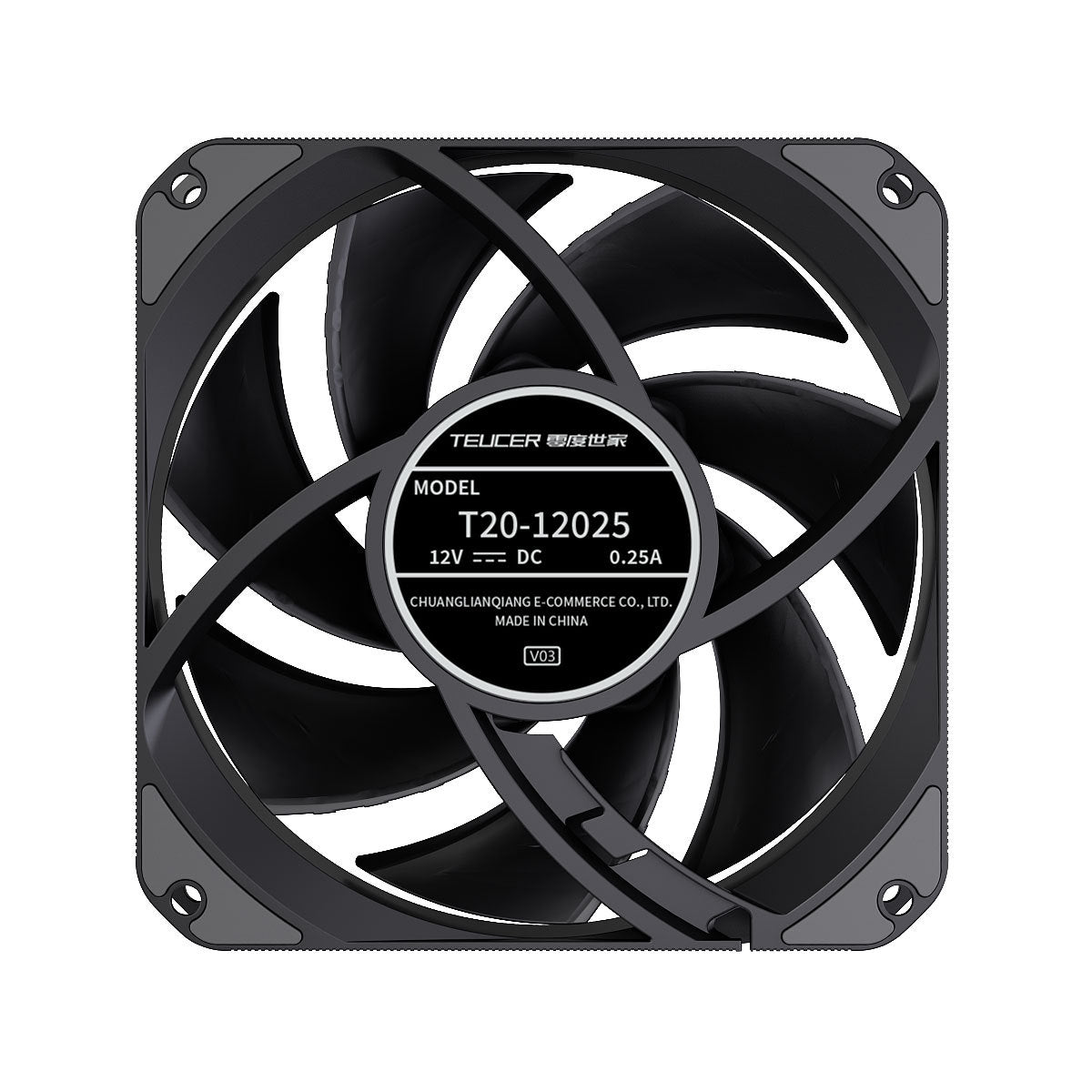 Teucer T20 Chassis Fan 12cm High Air Volume Pwm High-Performance Computer Chassis Cooling Fan