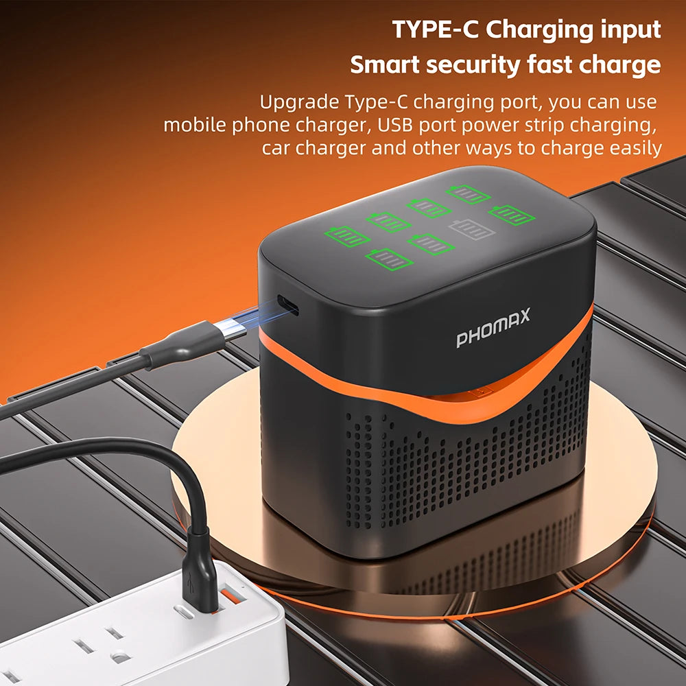 PHOMAX 1.5V Rechargeable Lithium Battery Charger Set | 4200mWh AA & 1110mWh AAA