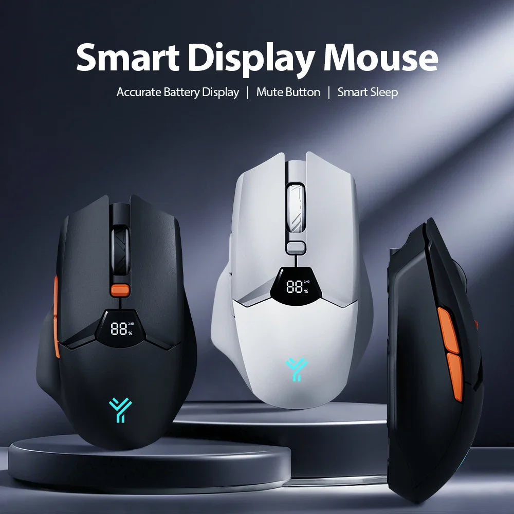 RESAUDGINE Ergonomic Wireless Mouse - Bluetooth 2.4G Rechargeable Gaming Mouse Upgrade your setup with the RESAUDGINE wireless gaming mouse. Enjoy 6 buttons, 20G acceleration, and dual-mode Bluetooth/2.4G connectivity. Perfe