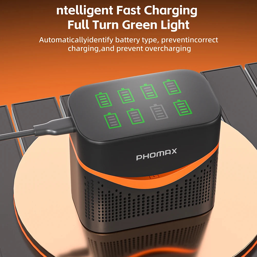 PHOMAX 1.5V Rechargeable Lithium Battery Charger Set | 4200mWh AA & 1110mWh AAA