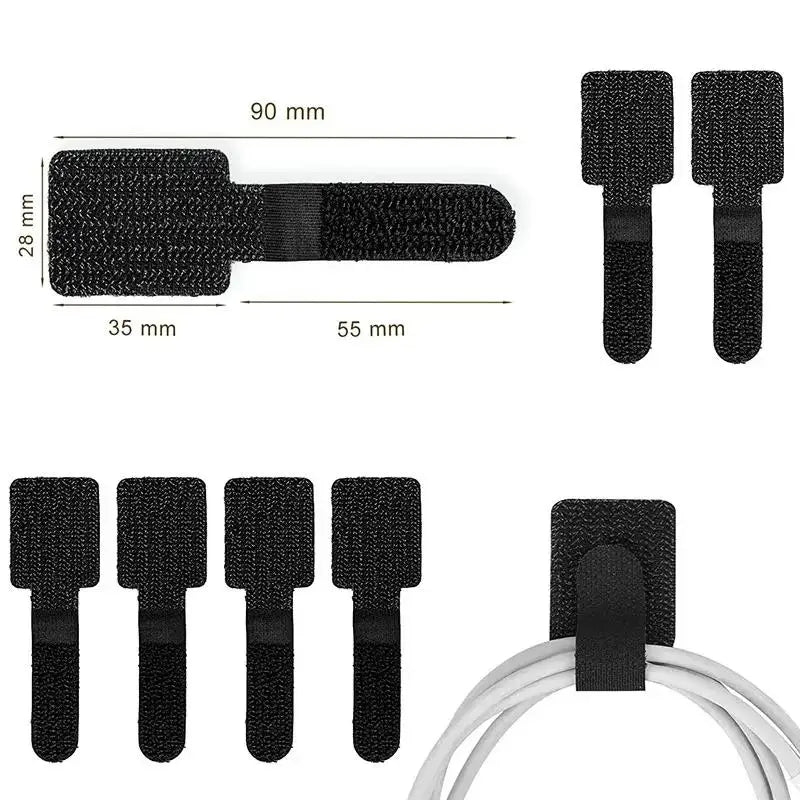 KAFNHCKA 20-Pack Adjustable Cable Clips | Reusable Self-Adhesive Cord Organizer Eliminate desk wire clutter with the KAFNHCKA 20-piece reusable cable organizer set. Features durable nylon, adjustable ladder locks, and a stron